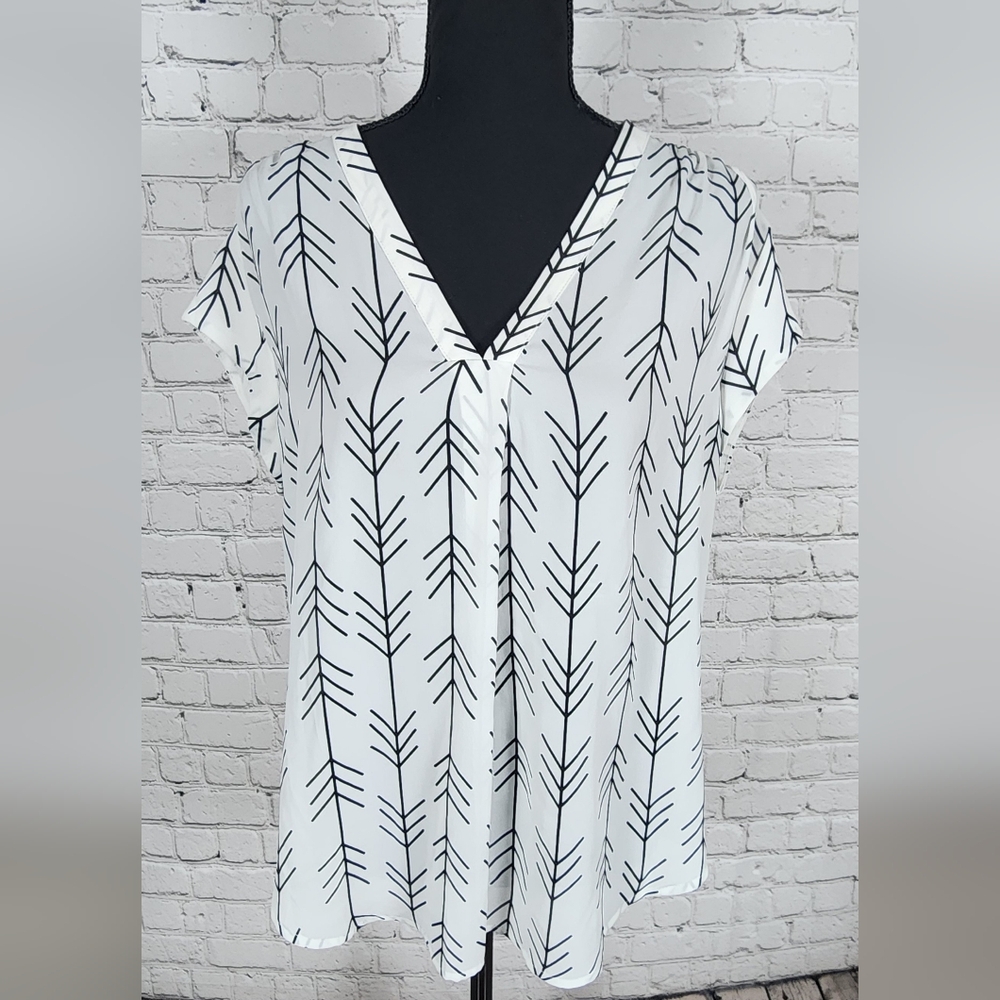 Fun2Fun Lillian V Neck Blouse Large